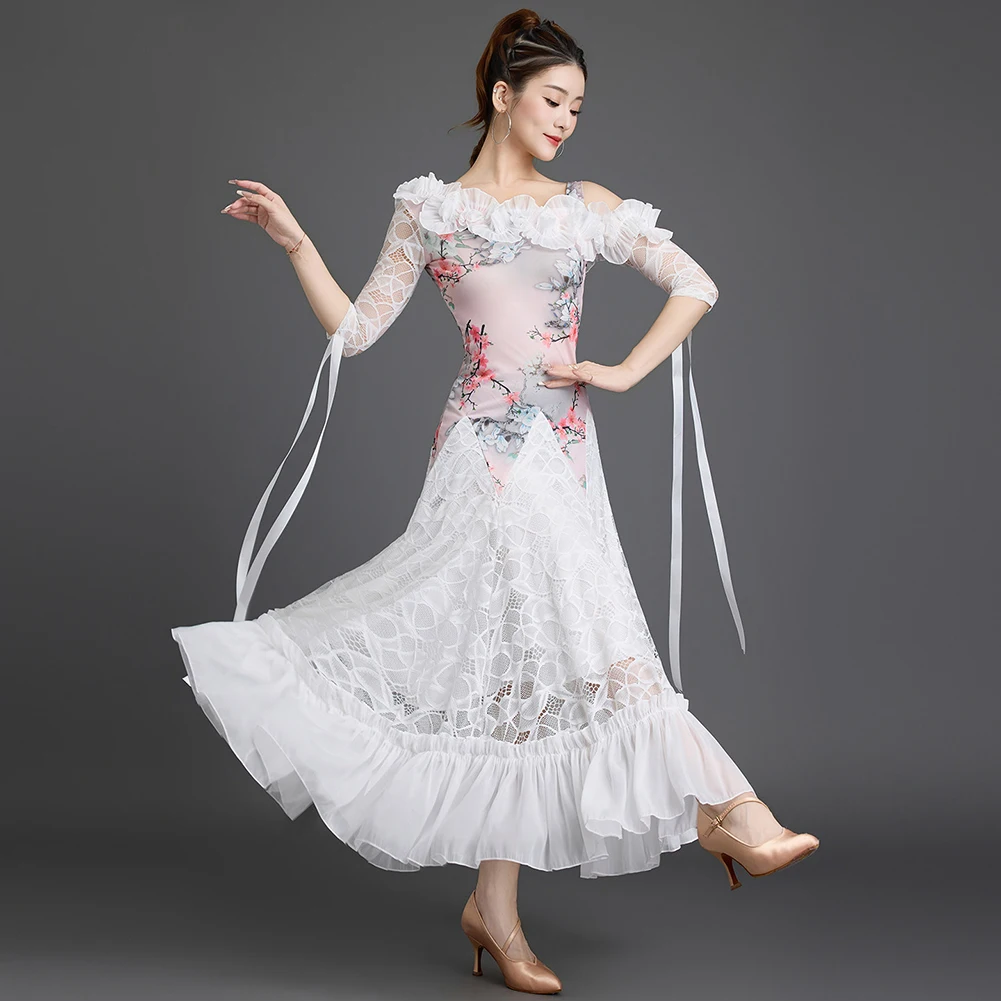 Ballroom Dress Red Competition Sleeve Three-dimensional Flower Practice Wear White Standard Women's Dance Wear Adult New Dress
Ballroom Dress Red Competition Sleeve Three-dimensional Flower Practice Wear White Standard Women's Dance Wear Adult New Dress