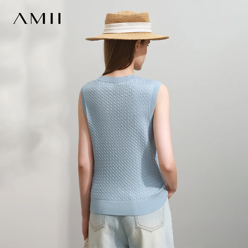 AMII Minimalist Sleeveless Womens Knitted Sweater 2025 Summer New Crew Neck Casual Pullover Solid Glitter Silk Tops 12542013
AMII Minimalist Sleeveless Womens Knitted Sweater 2025 Summer New Crew Neck Casual Pullover Solid Glitter Silk Tops 12542013