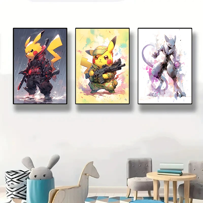 Japanese Anime Cartoon Canvas Painting Pokemon Pikachu Mewtwo Posters Mural Pictures Wall Art Kids Room Aesthetic Decor Cuadros 
Japanese Anime Cartoon Canvas Painting Pokemon Pikachu Mewtwo Posters Mural Pictures Wall Art Kids Room Aesthetic Decor Cuadros