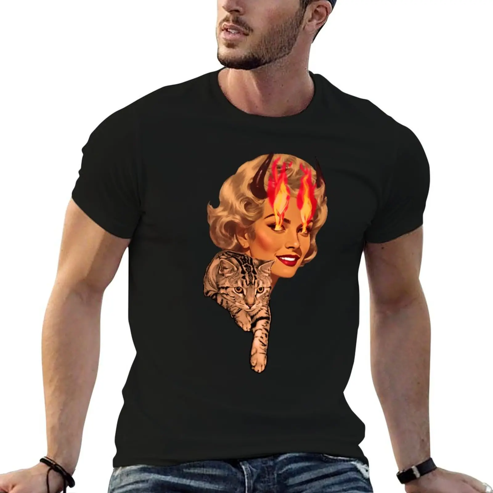 Devil cat woman T-Shirt blacks kawaii clothes animal prinfor boys oversized graphic tee luxury clothes men
Devil cat woman T-Shirt blacks kawaii clothes animal prinfor boys oversized graphic tee luxury clothes men