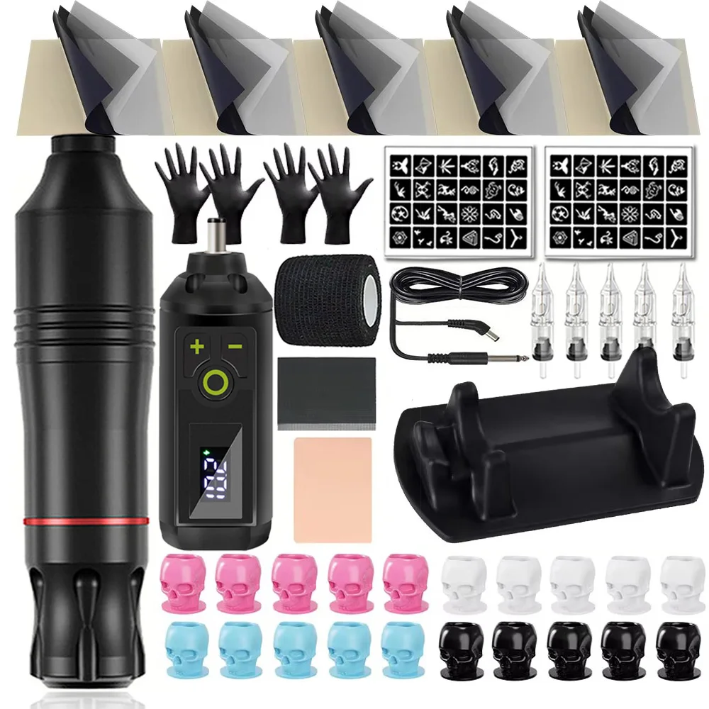 Wireless Tattoo Machine Kit Complete Tattoo Kit with Wireless Power Supply Professional Rotary Pen Set for Body Art Tool Supply
Wireless Tattoo Machine Kit Complete Tattoo Kit with Wireless Power Supply Professional Rotary Pen Set for Body Art Tool Supply