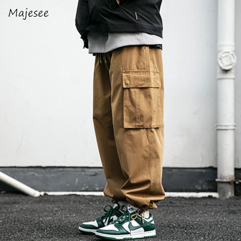 Cargo Pants Men Retro Simple All-match Spring Autumn Ankle Banded Drawstring Solid Loose American Style High Street Male Daily
Cargo Pants Men Retro Simple All-match Spring Autumn Ankle Banded Drawstring Solid Loose American Style High Street Male Daily