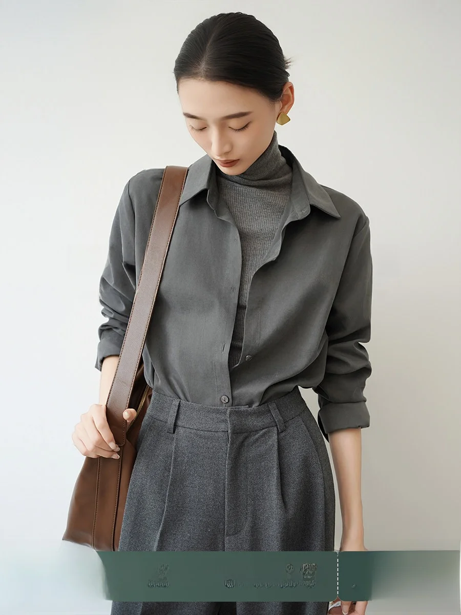 Modern ey irt Women's Outerwear Layering Loose Workwear Top Autumn Winter Commute Faion Fem Clothing ACHU
Modern ey irt Women's Outerwear Layering Loose Workwear Top Autumn Winter Commute Faion Fem Clothing ACHU