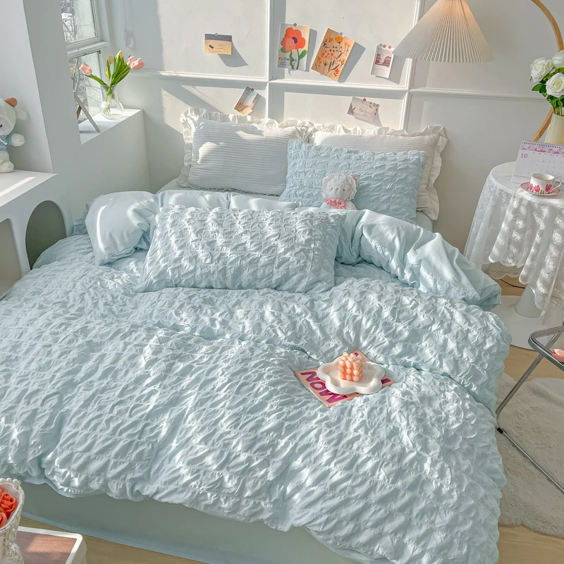 3pcs Soft Duvet Cover Set (1*Duvet Cover + 2*Pillowcase, Without Core), Bubble grid Print Bedding Set, Soft Comfortable
3pcs Soft Duvet Cover Set (1*Duvet Cover + 2*Pillowcase, Without Core), Bubble grid Print Bedding Set, Soft Comfortable