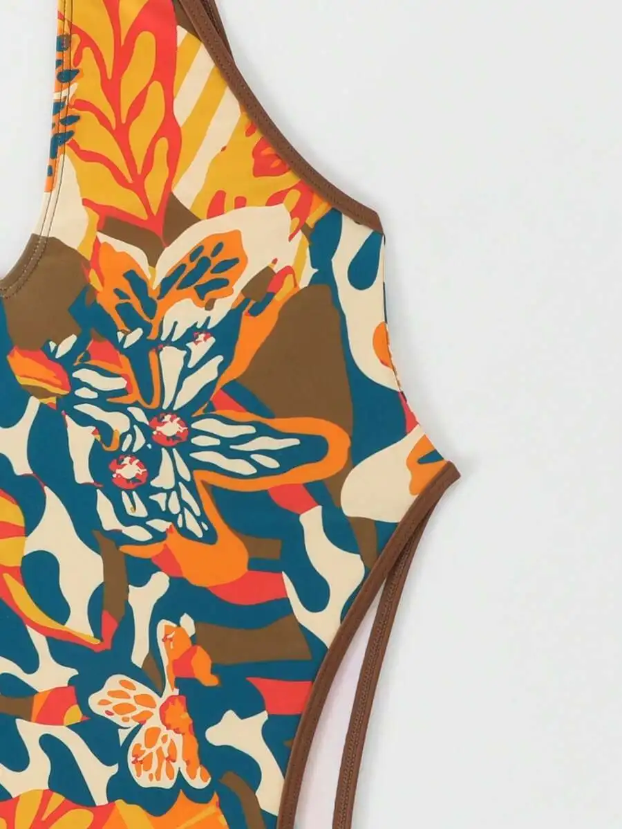 Womens Deep V-Neck Backless Floral Printed One-Piece Swimsuit Summer Beach
Womens Deep V-Neck Backless Floral Printed One-Piece Swimsuit Summer Beach