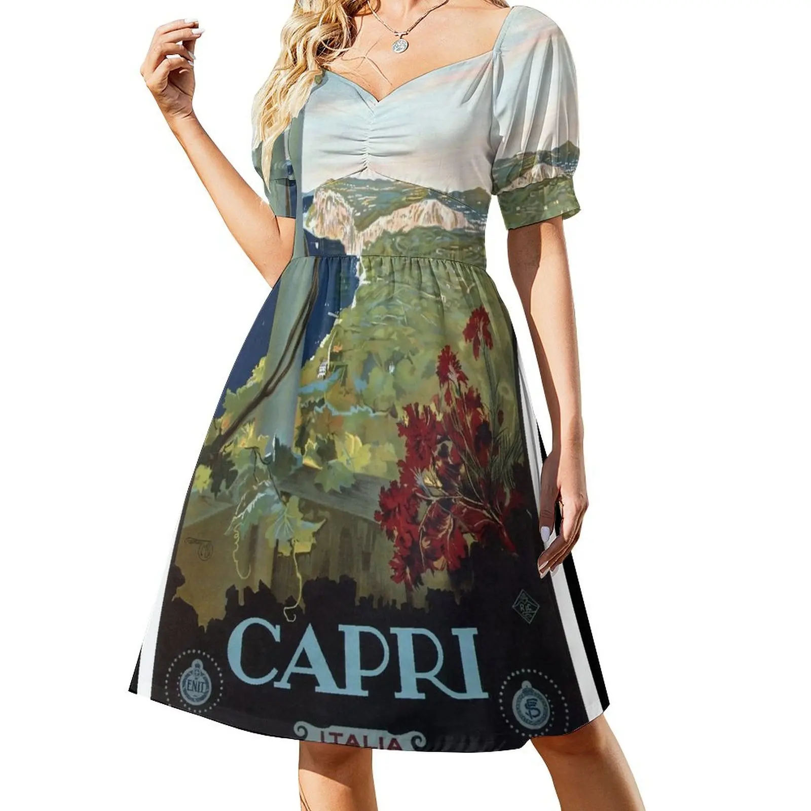1927 Capri Italian Travel Poster Short-Sleeved Dress summer dresses dresses for women
1927 Capri Italian Travel Poster Short-Sleeved Dress summer dresses dresses for women