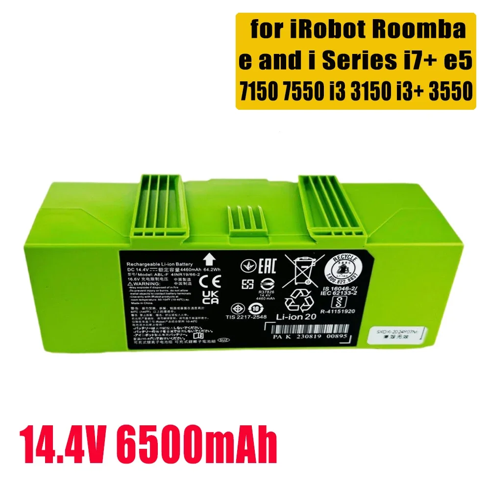 Замена аккумулятора i7 14,4 В, 6500 мАч для iRobot Roomba e и i Series i7+ e5 7150 7550 i3 3150 i3+ 3550 i4 4150 i4 Аксессуары
Замена аккумулятора i7 14,4 В, 6500 мАч для iRobot Roomba e и i Series i7+ e5 7150 7550 i3 3150 i3+ 3550 i4 4150 i4 Аксессуары
