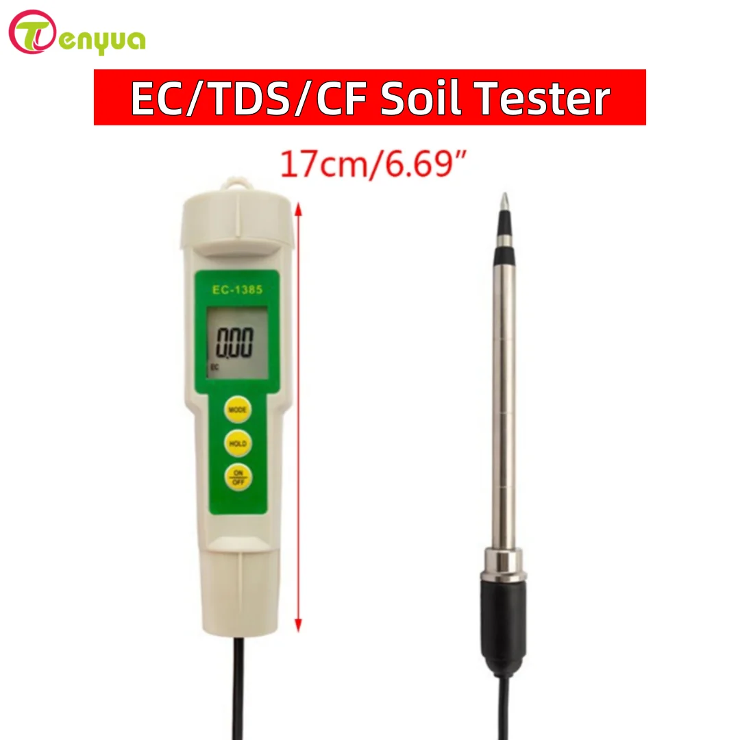 EC-3185 Waterproof Soil Meter EC/TDS/CF Soil Tester with Probe for Greenhouse Cultivation, Horticulture Cultivation, Laboratory
EC-3185 Waterproof Soil Meter EC/TDS/CF Soil Tester with Probe for Greenhouse Cultivation, Horticulture Cultivation, Laboratory
