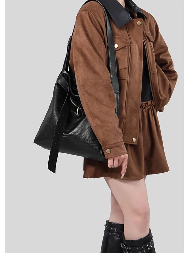 Black Fashion Simple Genuine Leather Women Tote Bucket Bag\Handbag Real Leather Female Shoulder Commuter Crossbody Bag Big
Black Fashion Simple Genuine Leather Women Tote Bucket Bag\Handbag Real Leather Female Shoulder Commuter Crossbody Bag Big