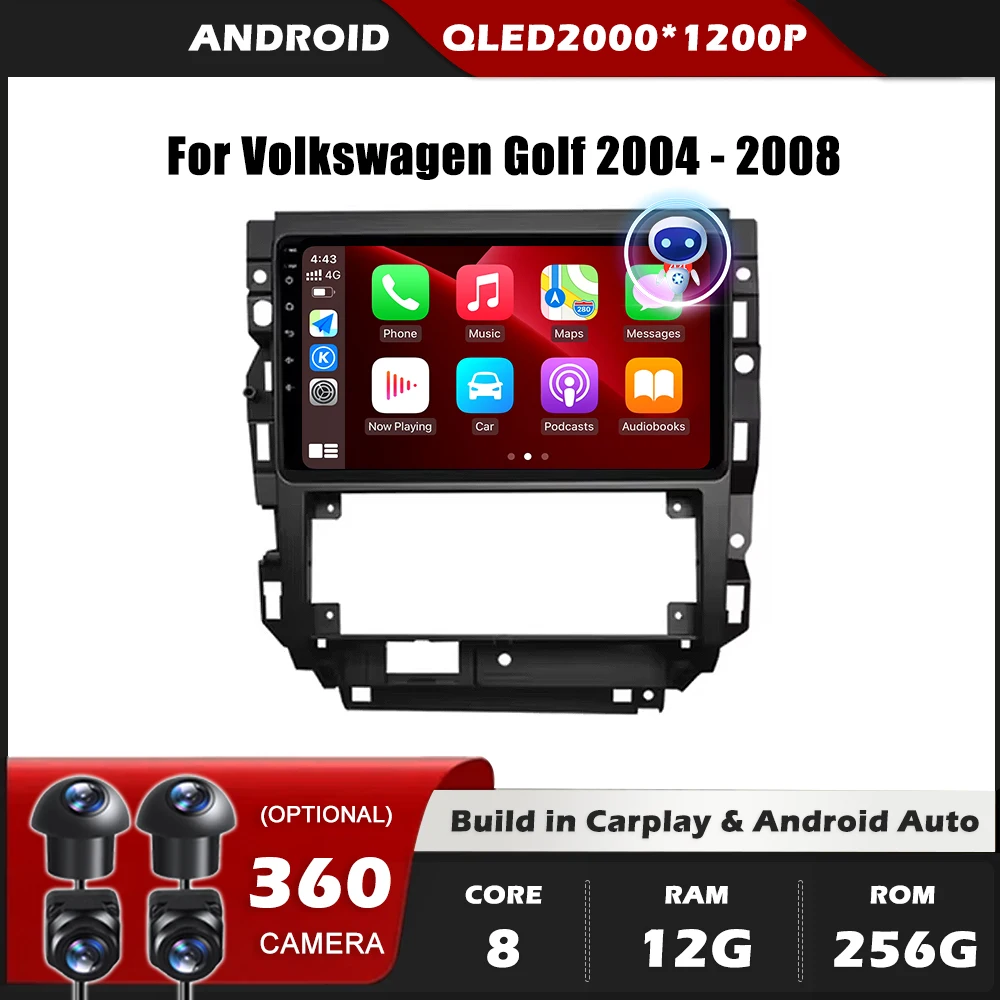 Автомобильный радиоприемник 5G Wi-Fi BT для Volkswagen Golf 2004-2008, GPS-навигация, Android Auto Carplay, мультимедийный плеер
Автомобильный радиоприемник 5G Wi-Fi BT для Volkswagen Golf 2004-2008, GPS-навигация, Android Auto Carplay, мультимедийный плеер