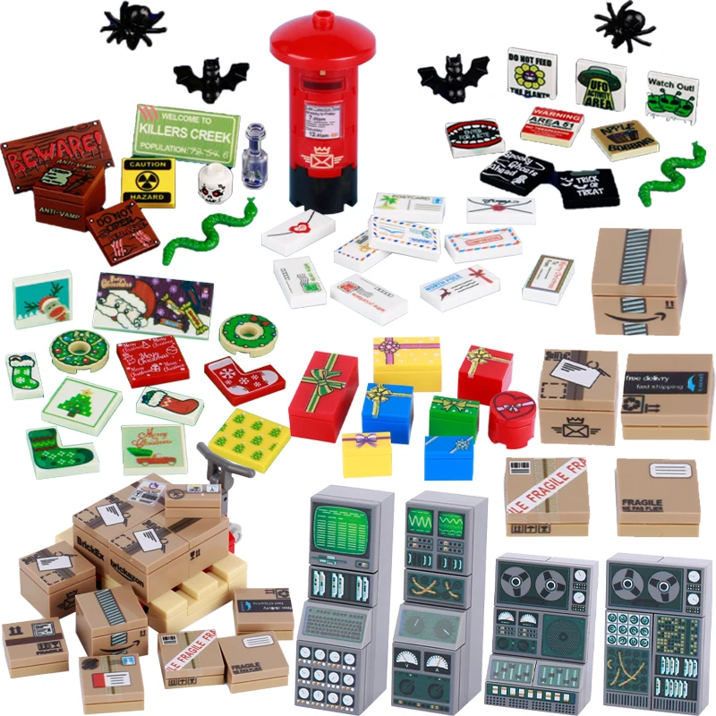 MOC City Printed Tile Building Blocks Christmas Gifts Box Computer Mailbox Package DIY Brick Parts Street View Halloween Toy Boy
MOC City Printed Tile Building Blocks Christmas Gifts Box Computer Mailbox Package DIY Brick Parts Street View Halloween Toy Boy