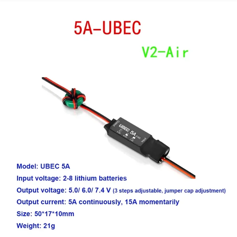 Модуль регулятора высокого напряжения UBEC 5A V2 2-8S 5 В 6 В 7,4 В 5A Регулируемый BEC для гусеничного автомобиля
Модуль регулятора высокого напряжения UBEC 5A V2 2-8S 5 В 6 В 7,4 В 5A Регулируемый BEC для гусеничного автомобиля