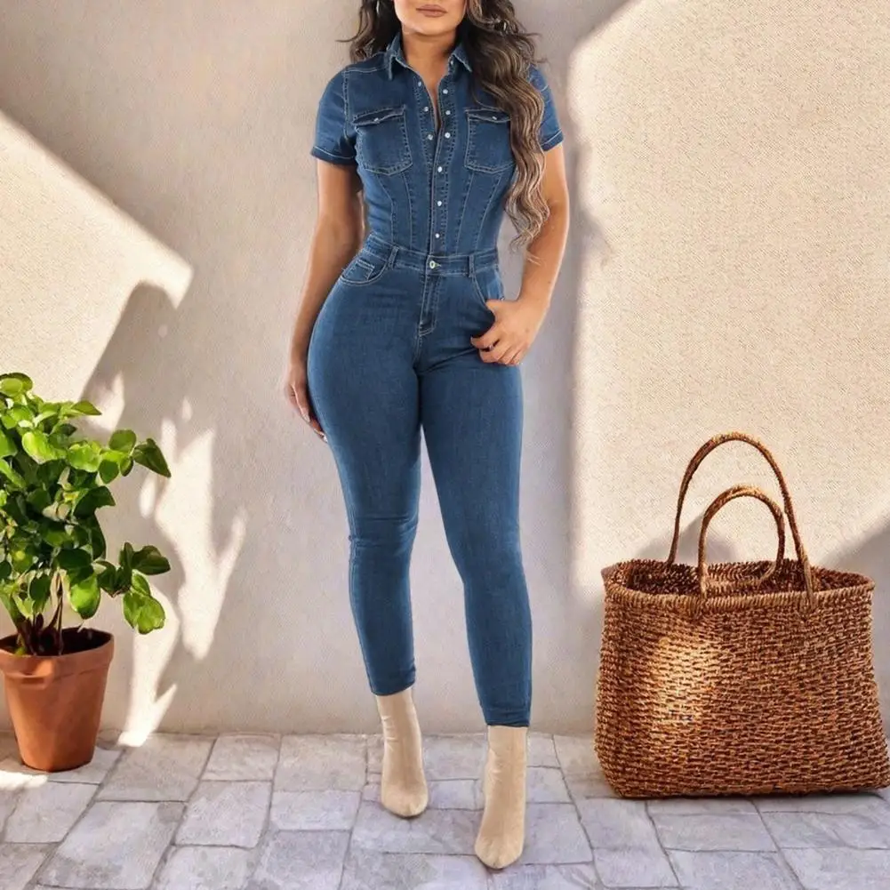 Women Jumpsuit Cotton Blend Casual Summer Jumpsuit Stylish Women's Denim Jumpsuits Skinny Stretch Overalls Button for Casual
Women Jumpsuit Cotton Blend Casual Summer Jumpsuit Stylish Women's Denim Jumpsuits Skinny Stretch Overalls Button for Casual