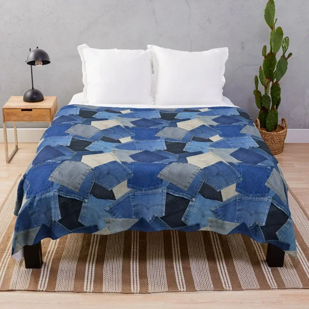 Denim Pockets Throw Blanket Outdoor Soft Blanket for Picnic Beach Camping
Denim Pockets Throw Blanket Outdoor Soft Blanket for Picnic Beach Camping