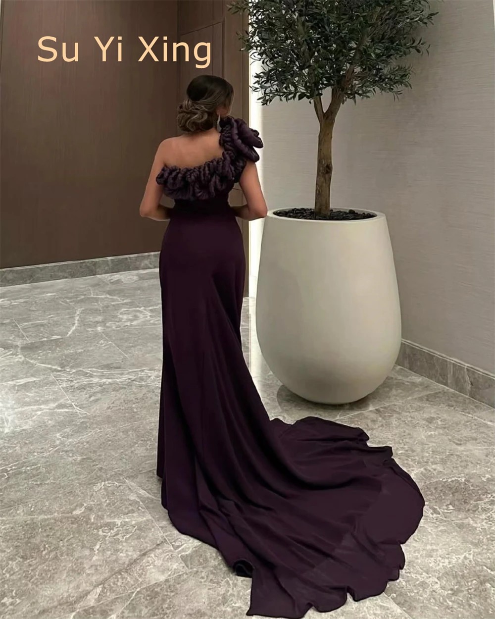 Customized Formal Purple Jersey Evening Dress Fashion Boat Neck One Shoulder Sleeveless Party Dress High Quality Celebrity Gowns
Customized Formal Purple Jersey Evening Dress Fashion Boat Neck One Shoulder Sleeveless Party Dress High Quality Celebrity Gowns