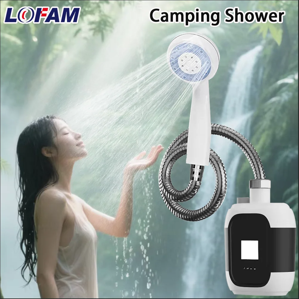 Portable Camping Shower with Light Outdoor Indoor Rechargeable Electric Shower Pump Kit for Hiking Home Bathing Car Dog Washing
Portable Camping Shower with Light Outdoor Indoor Rechargeable Electric Shower Pump Kit for Hiking Home Bathing Car Dog Washing