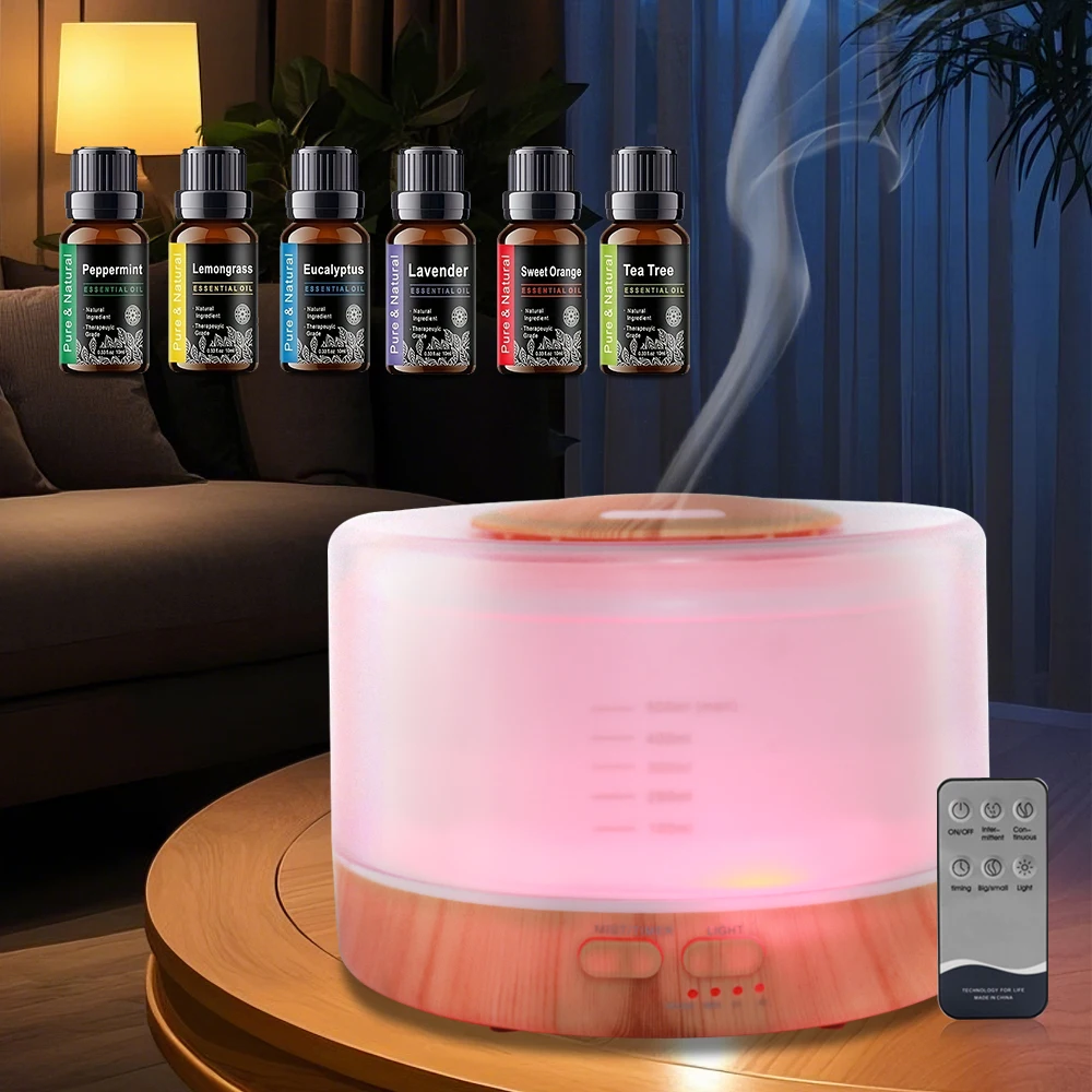 Aromatherapy Essential Oil Diffuser Set 500ml Ultrasonic Diffuser with 6 Therapeutic Grade Oils, 7 Color Mood Lights, Auto Shut
Aromatherapy Essential Oil Diffuser Set 500ml Ultrasonic Diffuser with 6 Therapeutic Grade Oils, 7 Color Mood Lights, Auto Shut