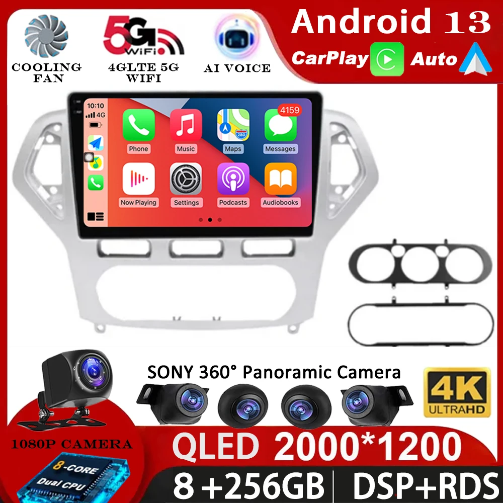 Android 13 WIFI+4G Stereo Car Radio for Ford Mondeo 2006-2014 Multimidia Video Player Auto CarPlay GPS DVD 2Din BT 2K QLED DSP
Android 13 WIFI+4G Stereo Car Radio for Ford Mondeo 2006-2014 Multimidia Video Player Auto CarPlay GPS DVD 2Din BT 2K QLED DSP