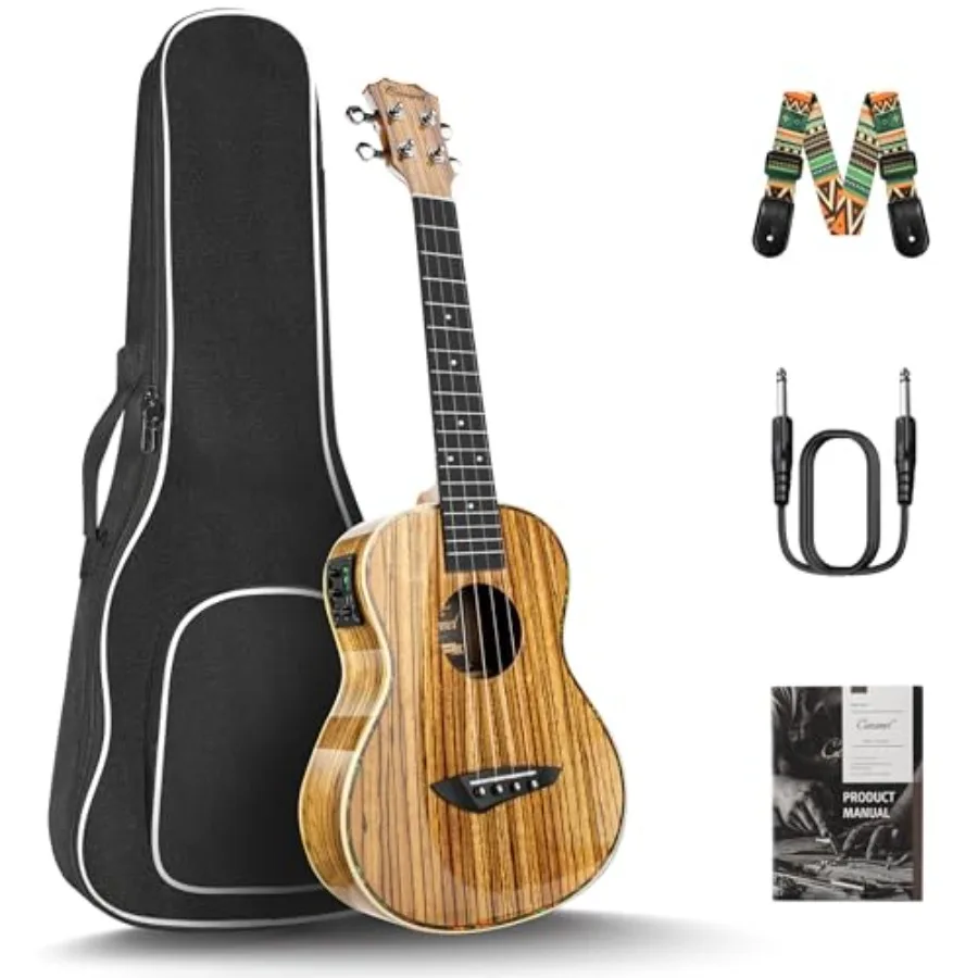 26inch CT103 Zebrawood High Gloss Tenor Electric Ukulele Professional Ukelele Kit Beginner Guitar Starter Bundle Strings Padded
26inch CT103 Zebrawood High Gloss Tenor Electric Ukulele Professional Ukelele Kit Beginner Guitar Starter Bundle Strings Padded