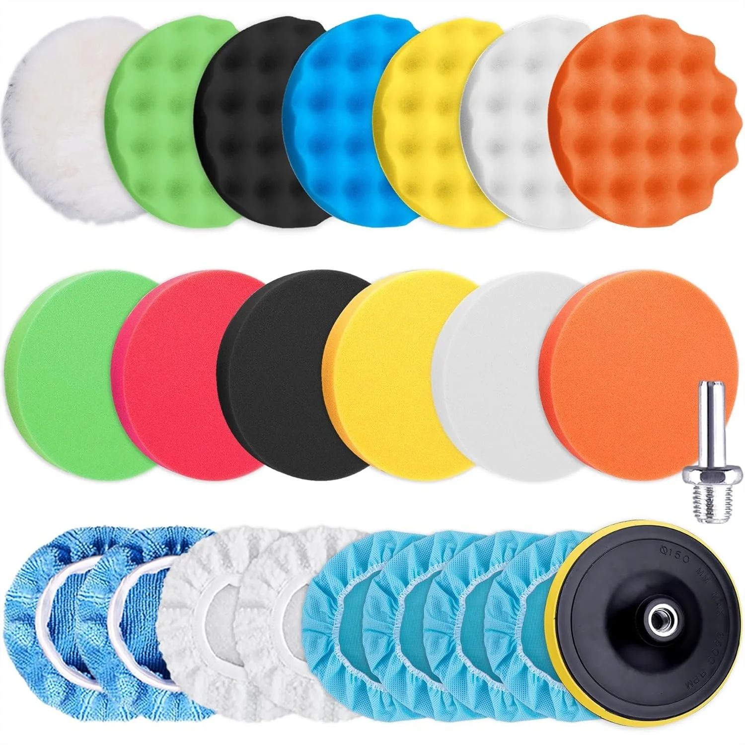 6 Inch Buffing Pads Car Polisher Kit with 23 Pieces Foam and Bonnets for Drill, Washable and Reusable for Efficient Polishing
6 Inch Buffing Pads Car Polisher Kit with 23 Pieces Foam and Bonnets for Drill, Washable and Reusable for Efficient Polishing