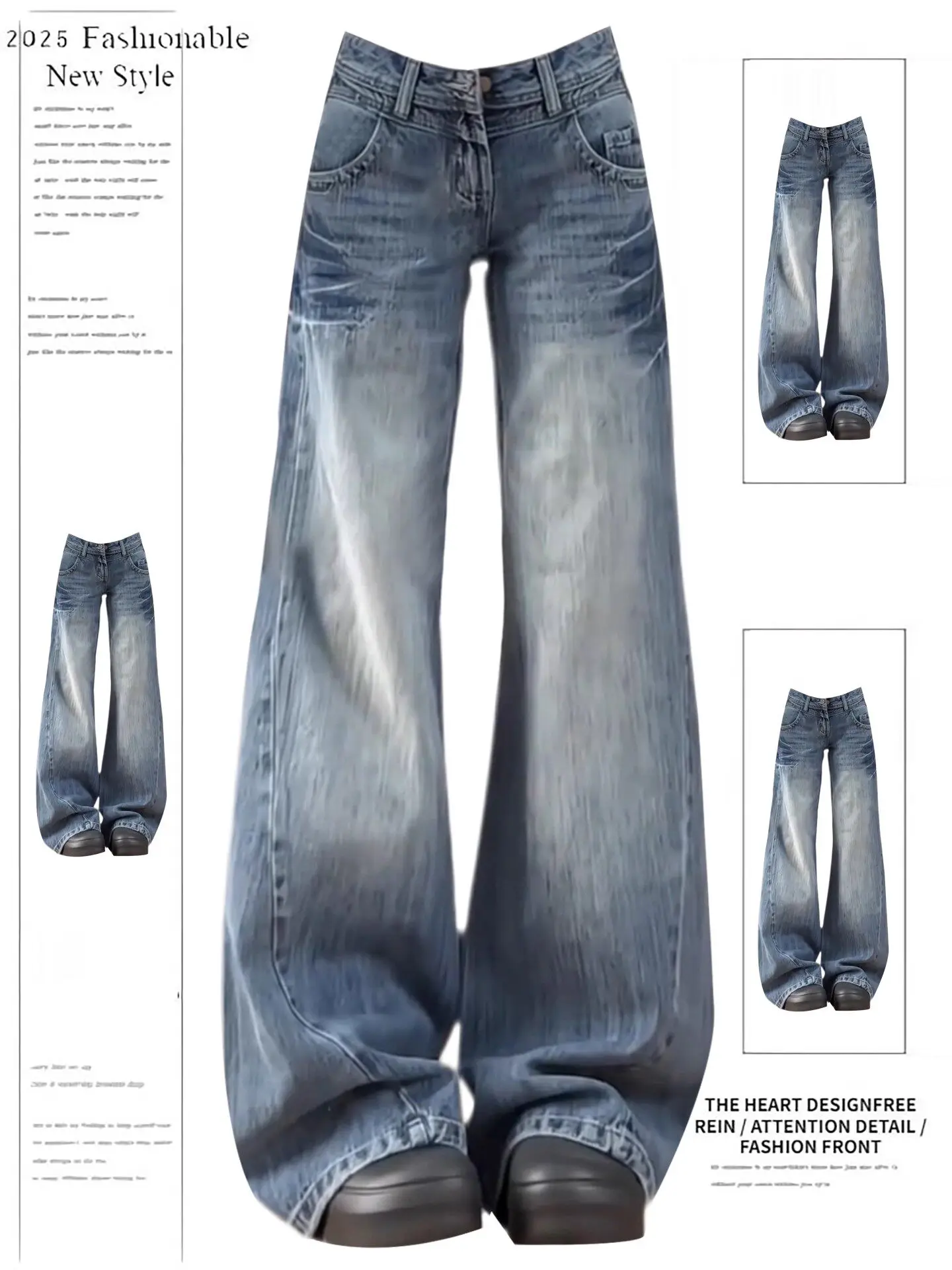 American Retro High Waist Straight Leg Jeans Women's Spring Summer New Loose Wide Leg Floor-Length Trendy Pants
American Retro High Waist Straight Leg Jeans Women's Spring Summer New Loose Wide Leg Floor-Length Trendy Pants