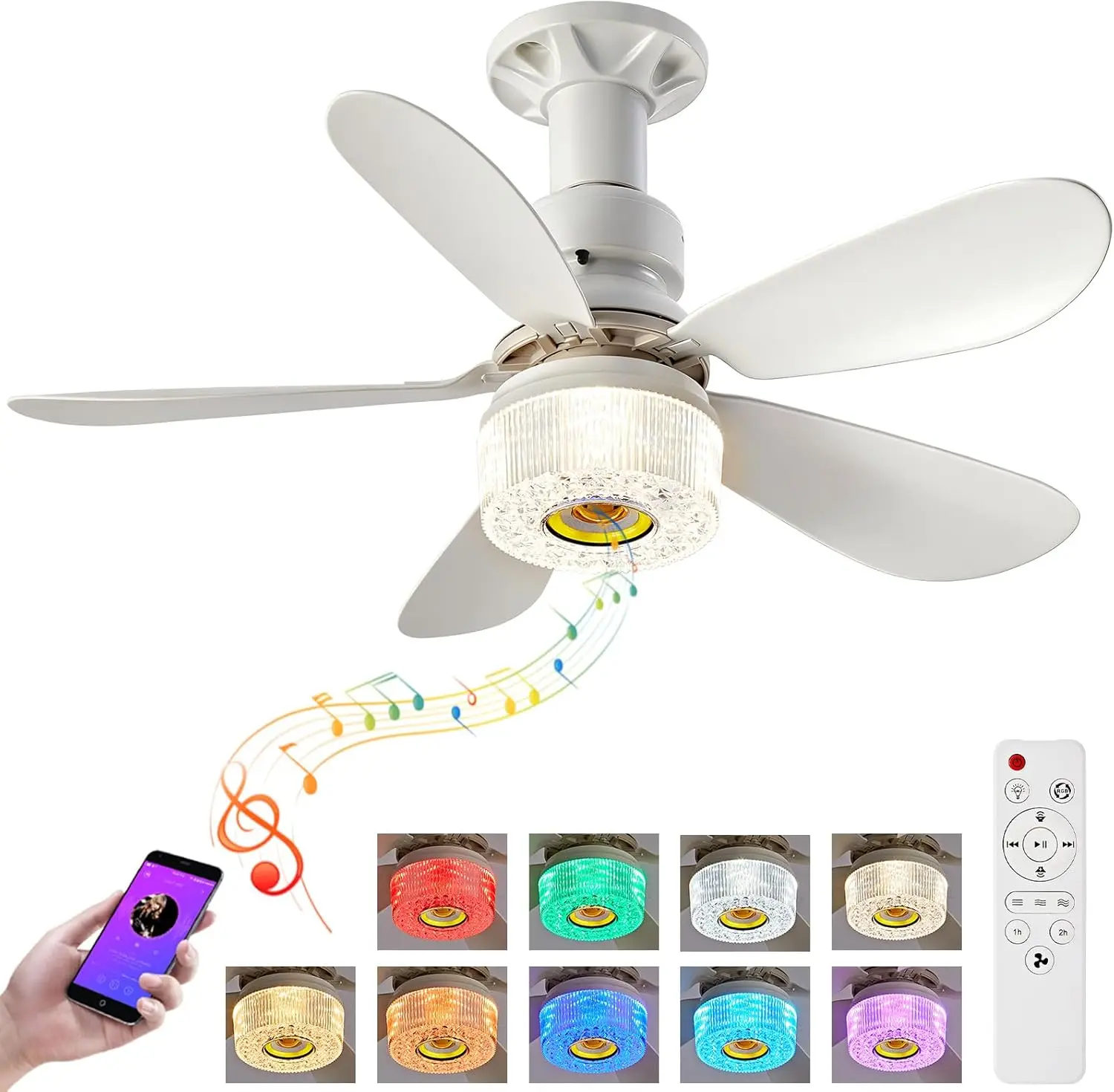 Ceiling Fan Light 5 Blades,Remote Control RGB Dynamic Lighting+Bluetooth Speakers 3 Speed&Color Temp Settings for Kids Bedroom
Ceiling Fan Light 5 Blades,Remote Control RGB Dynamic Lighting+Bluetooth Speakers 3 Speed&Color Temp Settings for Kids Bedroom