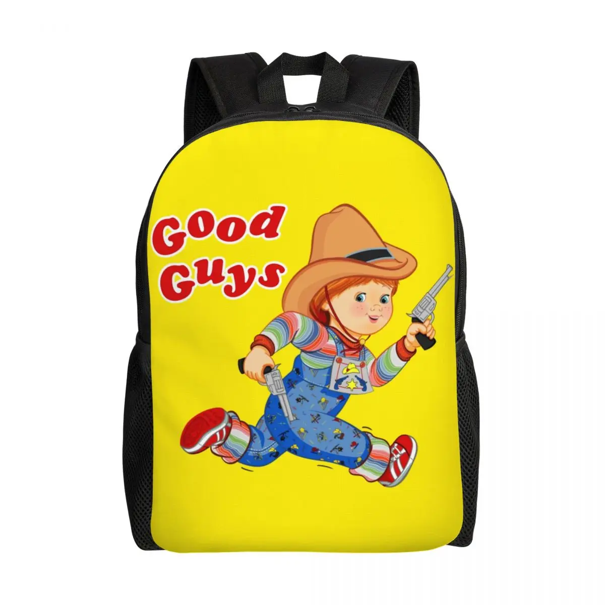 Customized Cartoon Good Guys Cowboy Backpacks Men Women Casual Bookbag for College School Child's Play Chucky Bags 
Customized Cartoon Good Guys Cowboy Backpacks Men Women Casual Bookbag for College School Child's Play Chucky Bags