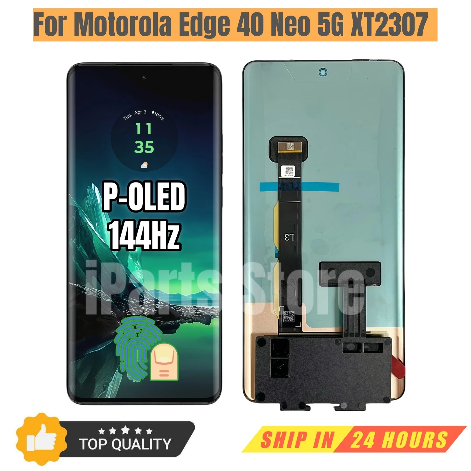 iParts Replacement New Display for Motorola Edge 40 Neo 5G XT2307-1 XT2307 144hz OLED Touch Screen Digitizer Assembly OEM
iParts Replacement New Display for Motorola Edge 40 Neo 5G XT2307-1 XT2307 144hz OLED Touch Screen Digitizer Assembly OEM