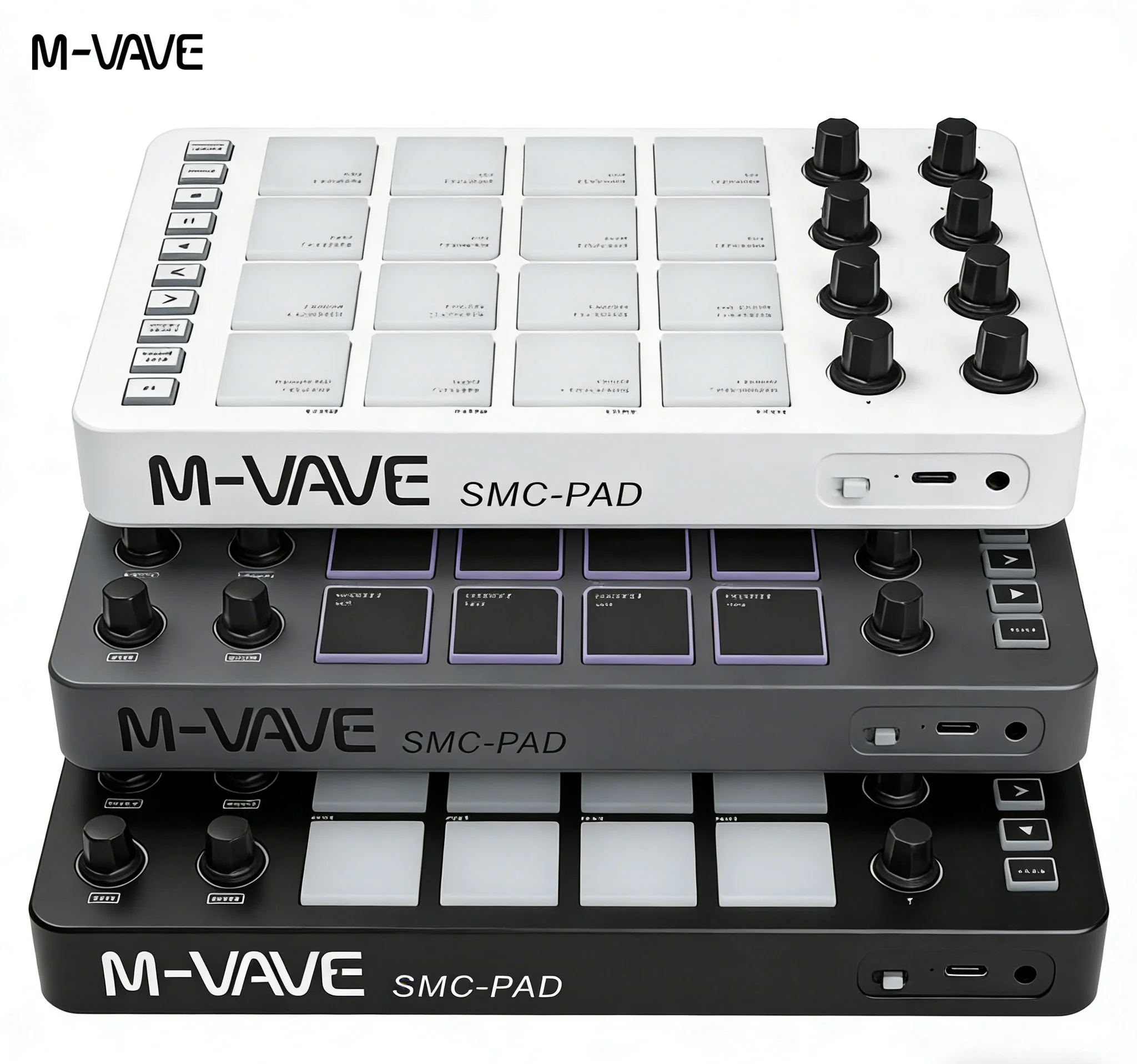 M-VAVE SMC-PAD Portable Controller with 16 Velocity Pads 8 Knobs RGB Bluetooth USB-C 3.5mm Suitable for Studio and Live Music
M-VAVE SMC-PAD Portable Controller with 16 Velocity Pads 8 Knobs RGB Bluetooth USB-C 3.5mm Suitable for Studio and Live Music