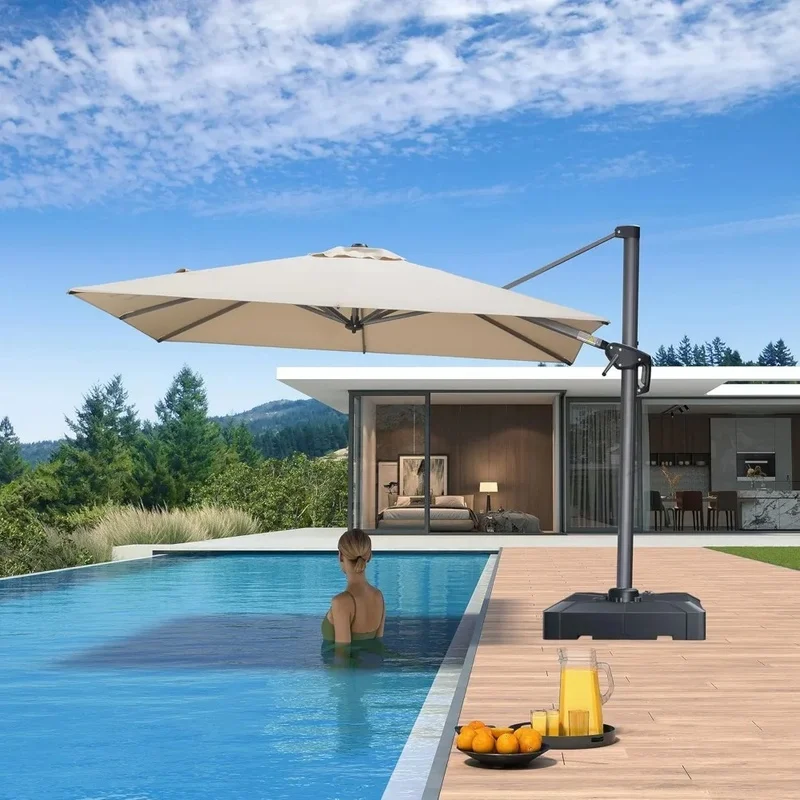 8' x 8' Patio Umbrella, 7' High Offset Outdoor Cantilever Umbrella with 360° Rotation for Poolside
8' x 8' Patio Umbrella, 7' High Offset Outdoor Cantilever Umbrella with 360° Rotation for Poolside