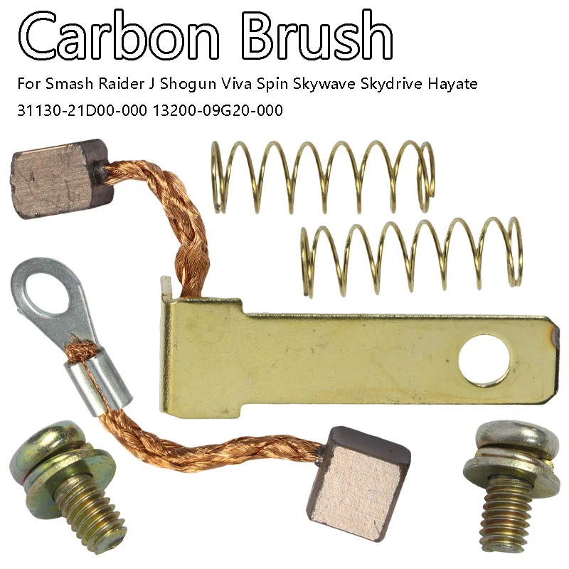 Starter Motor Carbon Brush Set for Smash Raider J Shogun Viva Spin Skywave Skydrive Hayate 31130-21D00-000 13200-09G20-000
Starter Motor Carbon Brush Set for Smash Raider J Shogun Viva Spin Skywave Skydrive Hayate 31130-21D00-000 13200-09G20-000