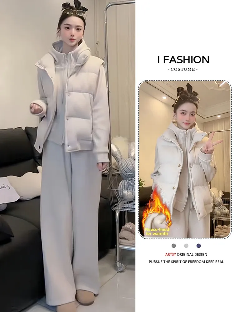 Casual Winter 2026 Women's Slimming Waist Design Tee-Piece Set Sweater Wide Leg Pants Vest Faionable Comfortable Sportswear
Casual Winter 2026 Women's Slimming Waist Design Tee-Piece Set Sweater Wide Leg Pants Vest Faionable Comfortable Sportswear