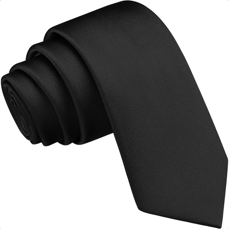 Branduce 2.4" 6cm Mens Solid Skinny Satin Tie Pure Color Slim Necktie for Business and Wedding
Branduce 2.4" 6cm Mens Solid Skinny Satin Tie Pure Color Slim Necktie for Business and Wedding