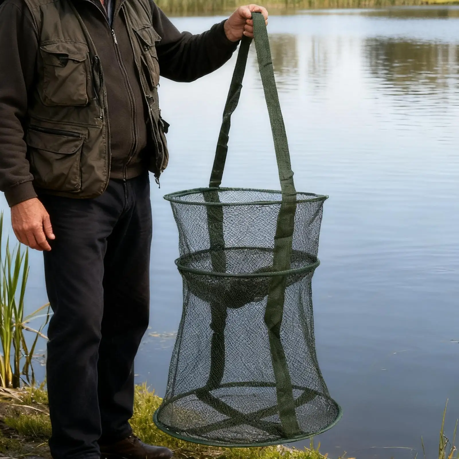 Foldable Anti-Escape Fishing Net, Live Catch Shrimp Fish Holder Basket, Freshwater Saltwater Lake River Landing Net
Foldable Anti-Escape Fishing Net, Live Catch Shrimp Fish Holder Basket, Freshwater Saltwater Lake River Landing Net