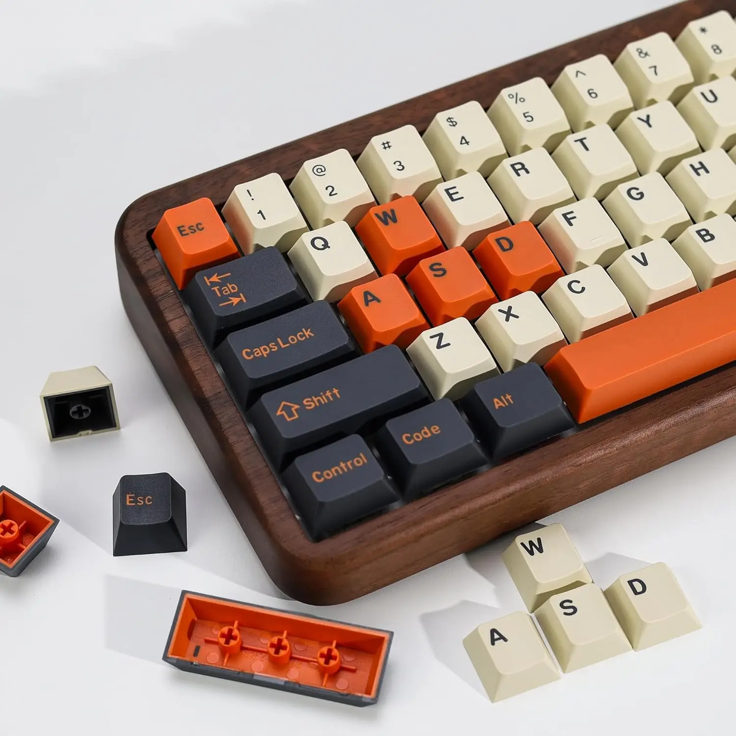 PBT Double Shot Orange Keycap Set,174 Keys Retro Custom Key Cap Keycaps 60 Percent Cherry Profile Keycaps for 61/64/68/84/87/10
PBT Double Shot Orange Keycap Set,174 Keys Retro Custom Key Cap Keycaps 60 Percent Cherry Profile Keycaps for 61/64/68/84/87/10