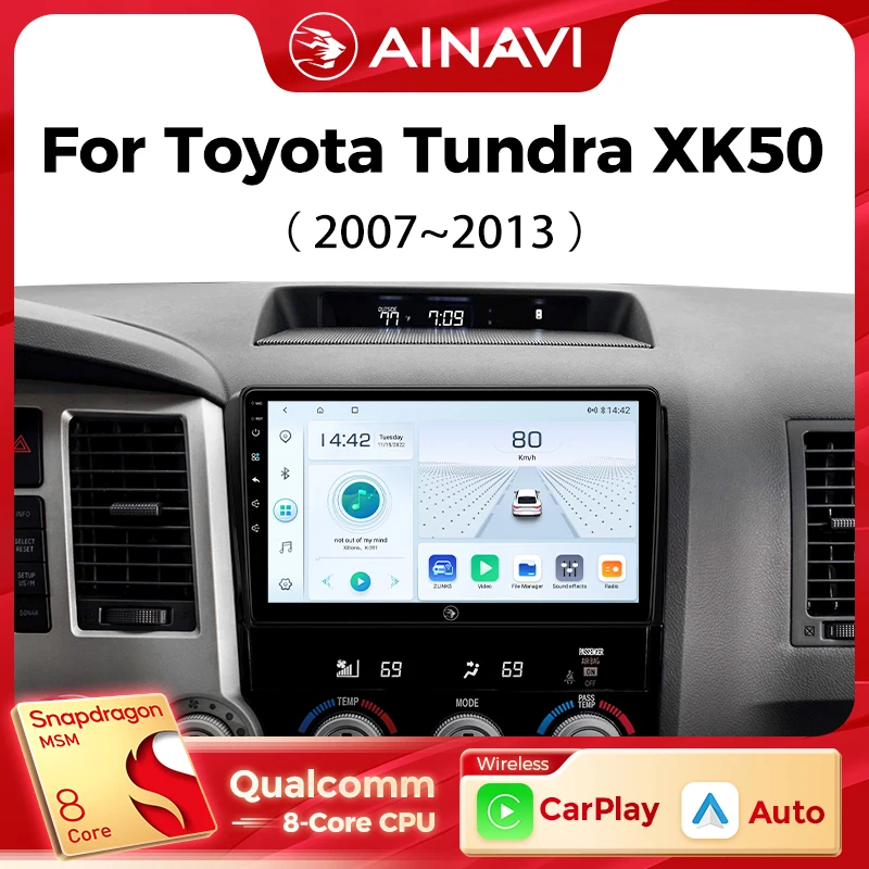 Автомобильный мультимедийный плеер Ainavi для Toyota Tundra XK50 2007-2013 Sequoia XK60 2008-2017, беспроводной Carplay Android Auto 4G Wi-Fi 2din
Автомобильный мультимедийный плеер Ainavi для Toyota Tundra XK50 2007-2013 Sequoia XK60 2008-2017, беспроводной Carplay Android Auto 4G Wi-Fi 2din