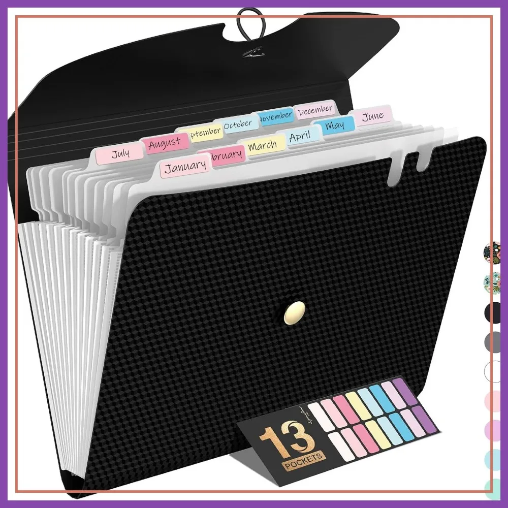 13 Pocket Expanding File Folder, Accordion Organizer with Labels, Portable Bill Receipt Holder for Office School, Letter A4 Size
13 Pocket Expanding File Folder, Accordion Organizer with Labels, Portable Bill Receipt Holder for Office School, Letter A4 Size