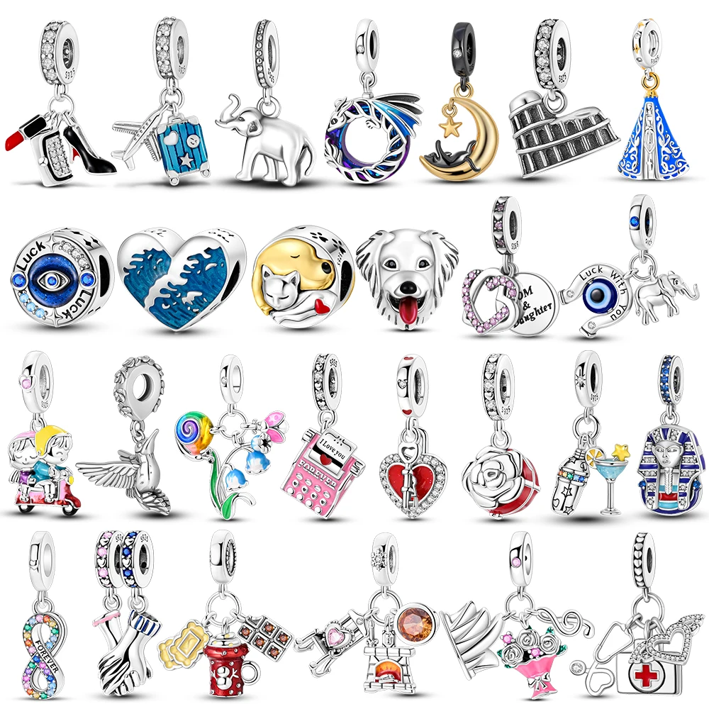 Charm 925 Sterling Silver Rose Flower Dog Charms Bead Pendant Fit Original Bracelet Making For Woman Jewelry Fashion DIY
Charm 925 Sterling Silver Rose Flower Dog Charms Bead Pendant Fit Original Bracelet Making For Woman Jewelry Fashion DIY