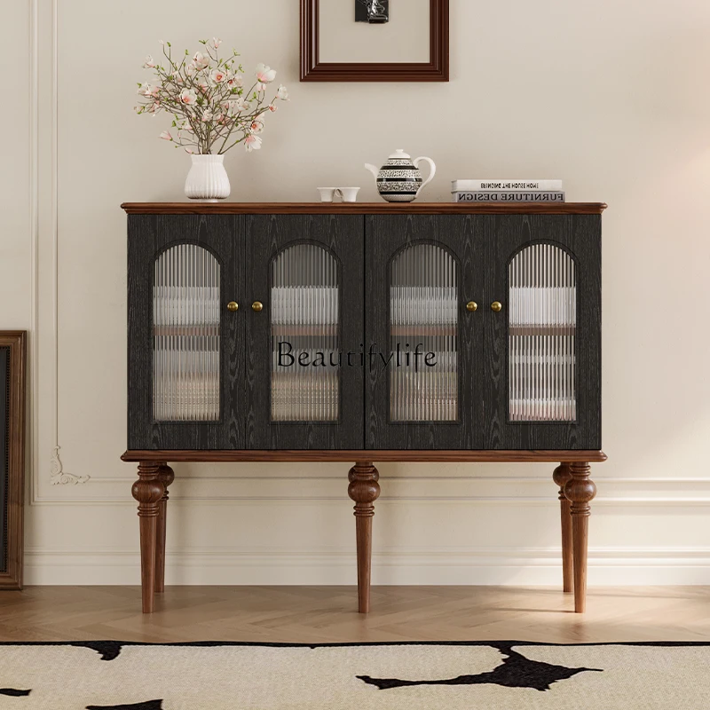 French retro all-solid wood dining side cabinet against the wall coffee cabinet
French retro all-solid wood dining side cabinet against the wall coffee cabinet