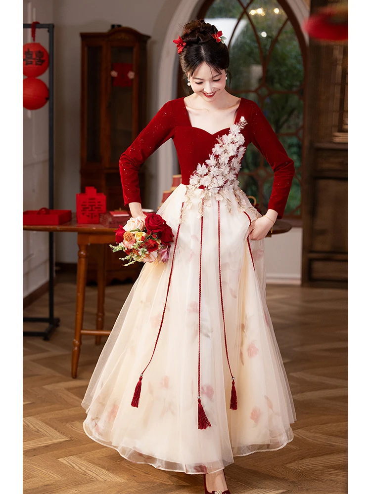 Red Wedding Dr New 2025 New Sle Long Sve Square Collar Bride Drinking Ceremony Clothes Return Home Casual Outfit
Red Wedding Dr New 2025 New Sle Long Sve Square Collar Bride Drinking Ceremony Clothes Return Home Casual Outfit