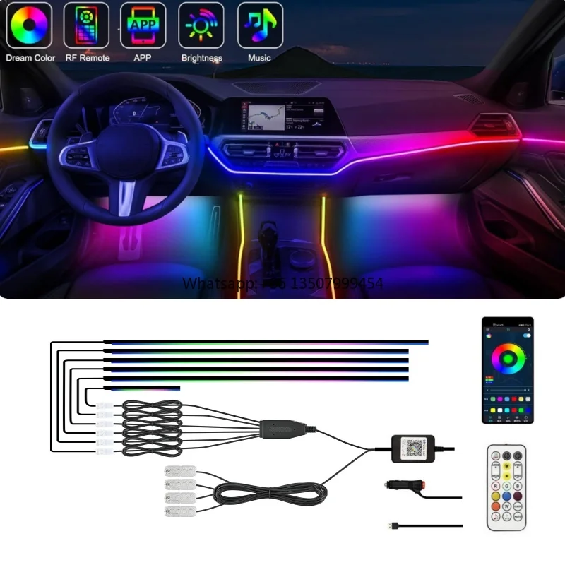 OEM Factory Customization Atmosphere LED Light Kit Car Ambient Light Kit 6/10 in 1 RGB Dynamic Symphony Interior Led Car Lights
OEM Factory Customization Atmosphere LED Light Kit Car Ambient Light Kit 6/10 in 1 RGB Dynamic Symphony Interior Led Car Lights