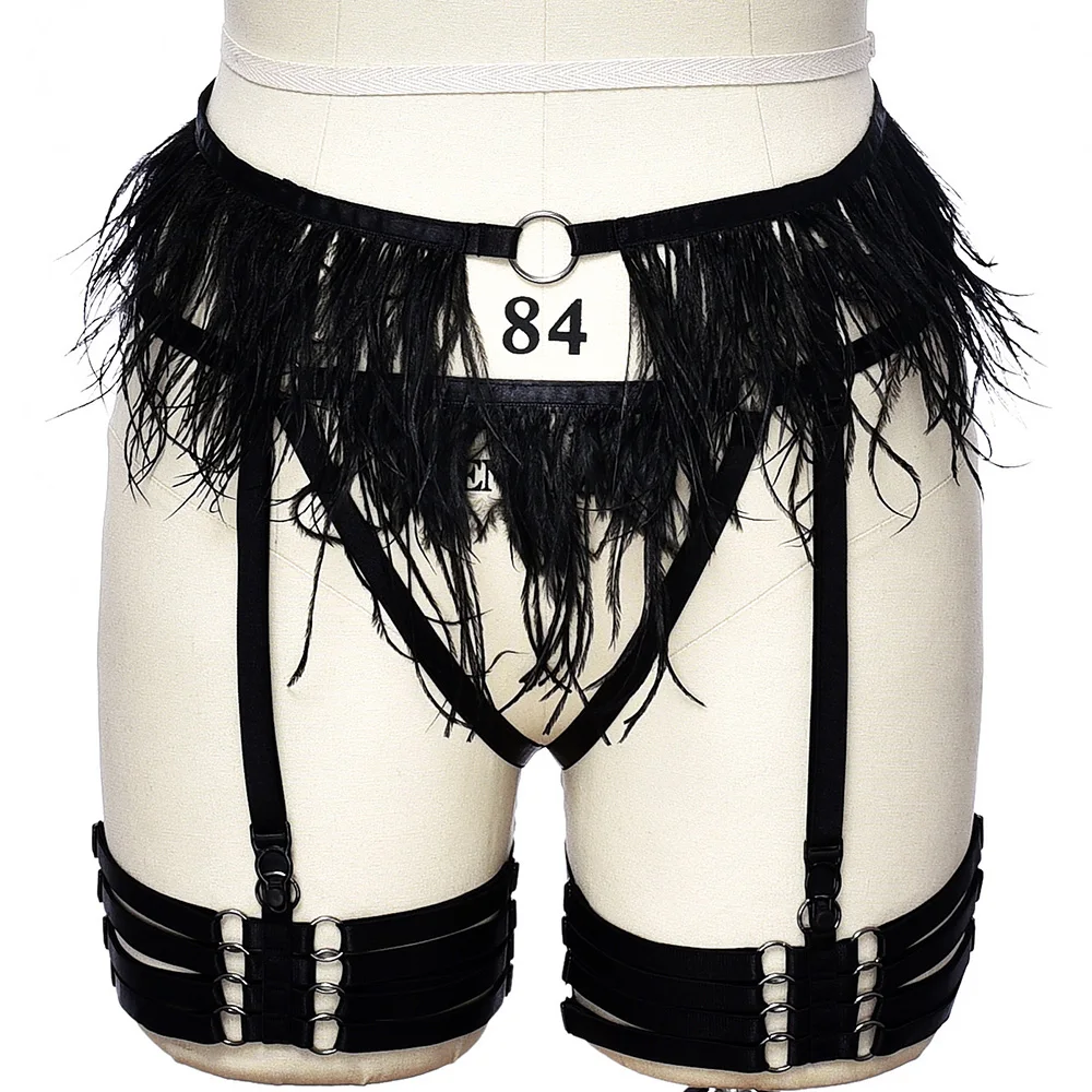 Feather Bondage Stockings Garter Elastic Belt Sexy Women Adjustable Hollow Body Cage High Waist Lingerie Body Harness Suspenders
Feather Bondage Stockings Garter Elastic Belt Sexy Women Adjustable Hollow Body Cage High Waist Lingerie Body Harness Suspenders