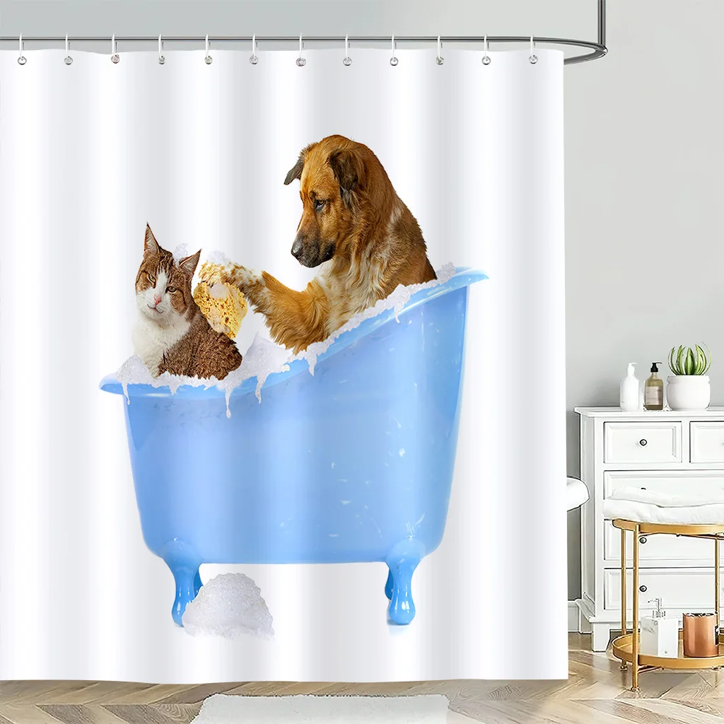 1pc Funny Animal Cats and Dogs Waterproof Polyester Printed Shower Curtain with Hooks Bath Bathroom Partition Home Decor
1pc Funny Animal Cats and Dogs Waterproof Polyester Printed Shower Curtain with Hooks Bath Bathroom Partition Home Decor
