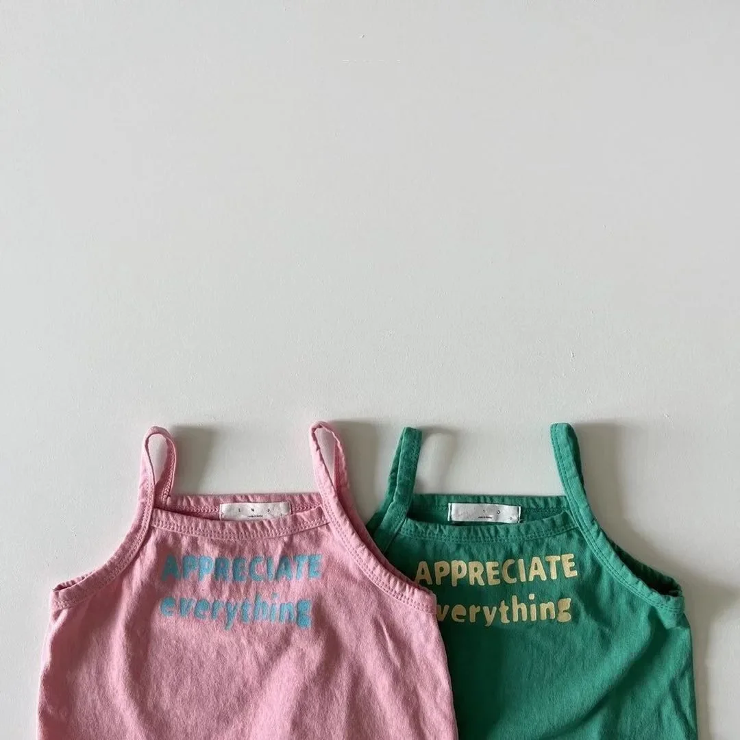 Girl Fashion Letter Print Sling Vest Toddler Boy Cotton T Shirt Kids Tee Tops 2025 New Baby Summer Sleeveless T Shirts Infant
Girl Fashion Letter Print Sling Vest Toddler Boy Cotton T Shirt Kids Tee Tops 2025 New Baby Summer Sleeveless T Shirts Infant