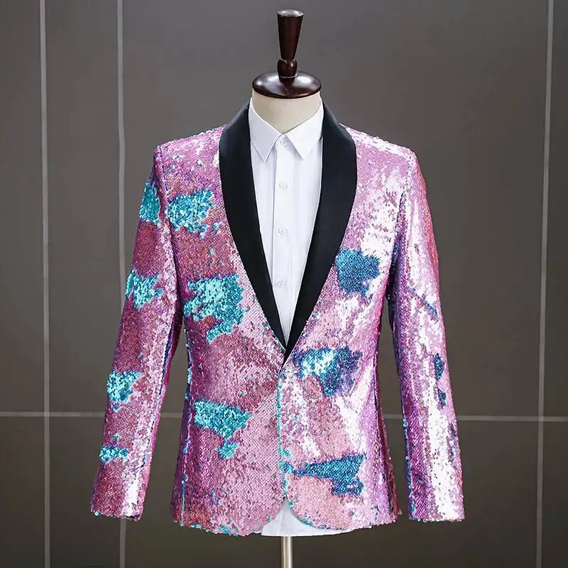 Flip Performance Pink Costume Men's Over Sequin Blue Host Singer Stage Performance Dress Suit Jacket
Flip Performance Pink Costume Men's Over Sequin Blue Host Singer Stage Performance Dress Suit Jacket