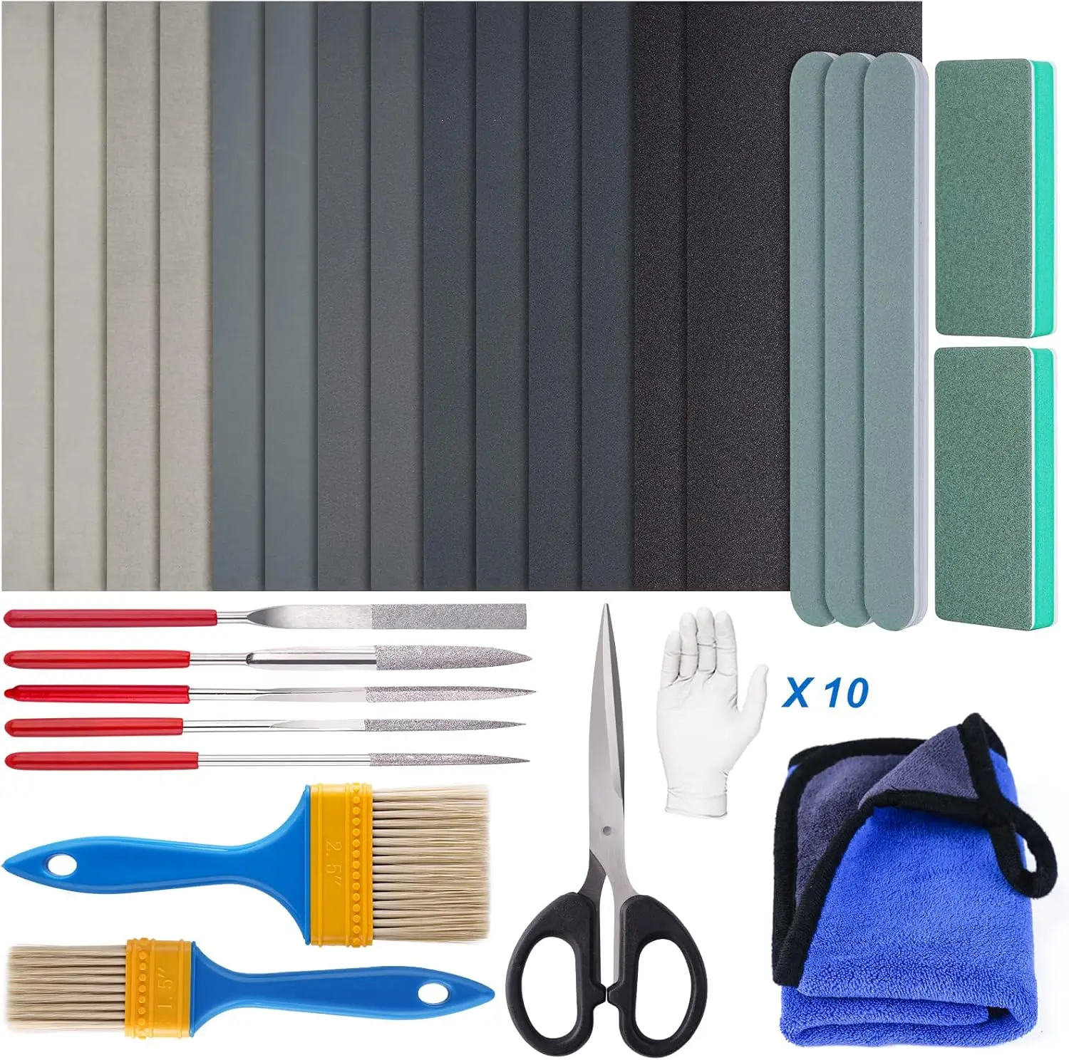 33Pcs Resin Polishing Kit with Sandpaper, Files, Strips, Blocks, Scissors, Brush & Cloth for Jewelry Making and Silicone Molds
33Pcs Resin Polishing Kit with Sandpaper, Files, Strips, Blocks, Scissors, Brush & Cloth for Jewelry Making and Silicone Molds