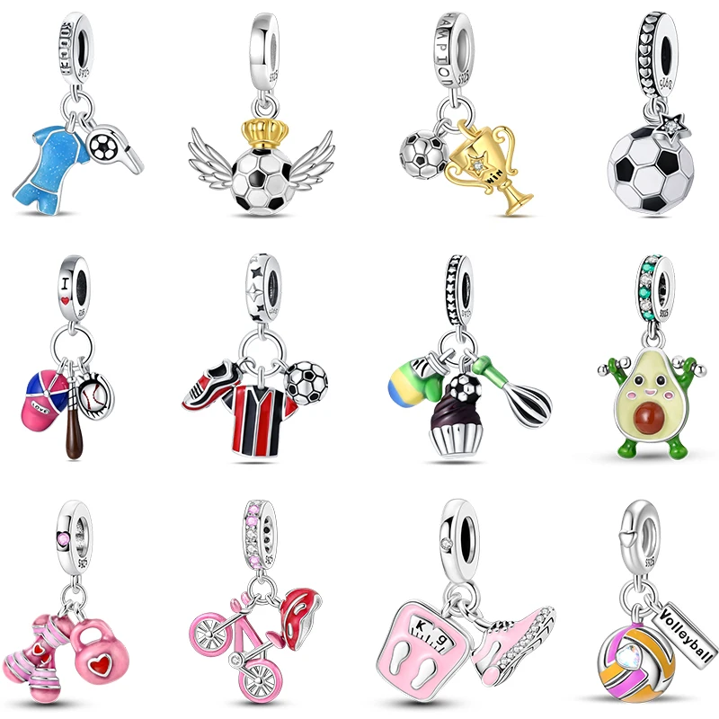 Sports Series 925 Sterling Silver Football Badminton Boxing Yoga Ballet Charms Beads 3mm DIY Fine Jewelry
Sports Series 925 Sterling Silver Football Badminton Boxing Yoga Ballet Charms Beads 3mm DIY Fine Jewelry