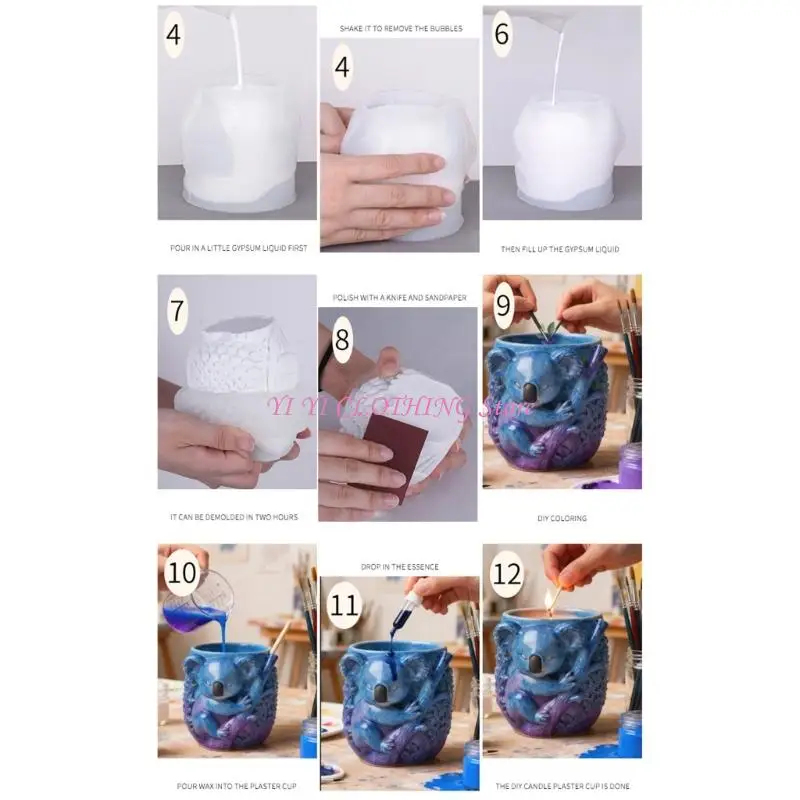 N5KF Artistic Silicone Koala Pattern Mold for Resin Casting and Home Decorating
N5KF Artistic Silicone Koala Pattern Mold for Resin Casting and Home Decorating