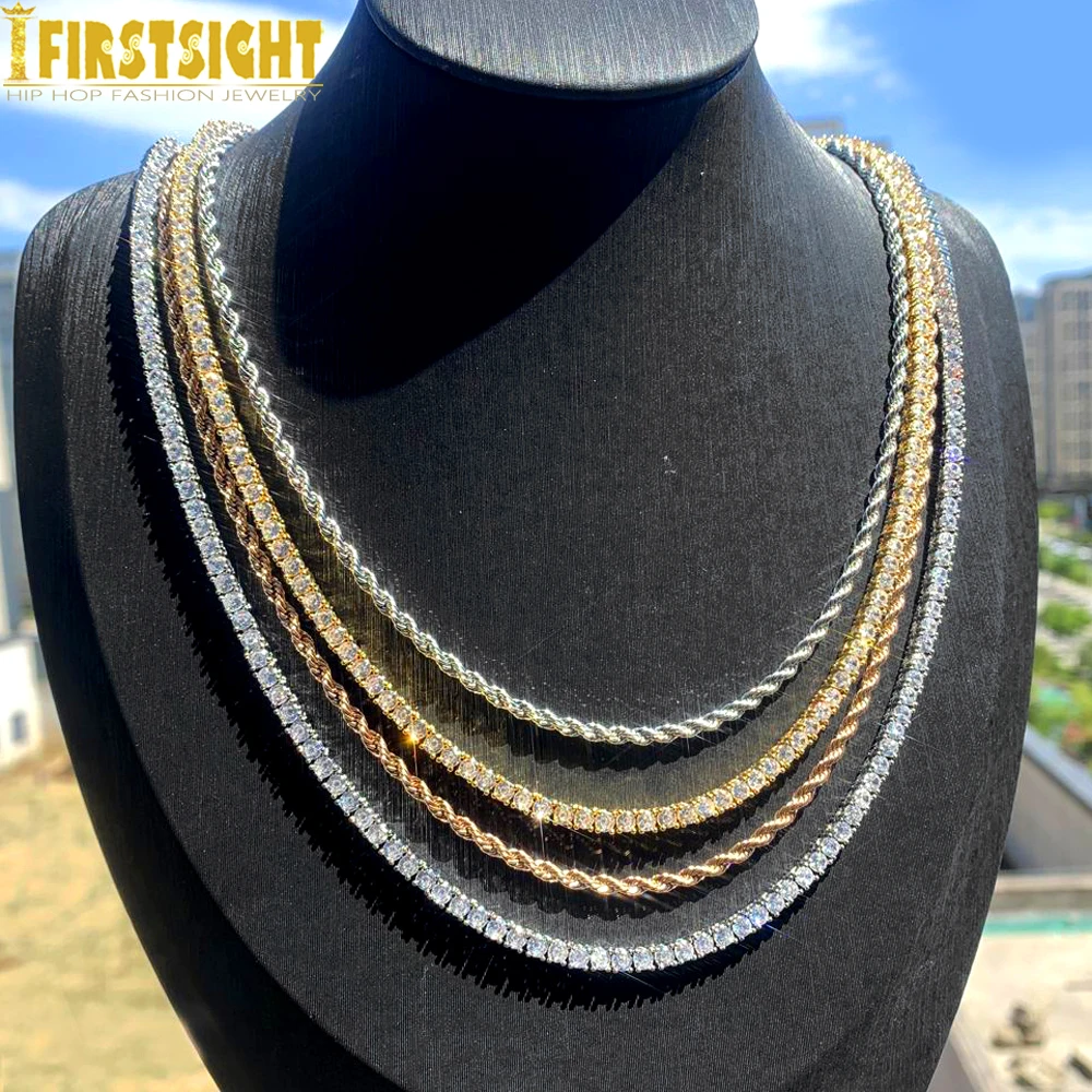 Iced Out Hip Hop Classic Rope Chain Necklace 3MM Tennis Chain CZ Cubic Zirconia Necklace For Men Women Jewelry
Iced Out Hip Hop Classic Rope Chain Necklace 3MM Tennis Chain CZ Cubic Zirconia Necklace For Men Women Jewelry