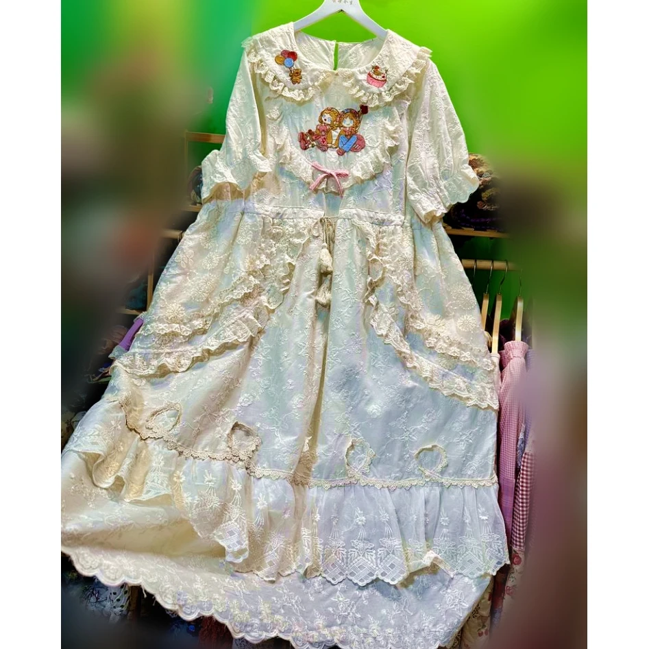 Female Cotton Summer Vintage Embroidery Lace Sweet Midi Dress Mori Girl Retro Chic Harajuku Evening Rococo Victorian Long Dress
Female Cotton Summer Vintage Embroidery Lace Sweet Midi Dress Mori Girl Retro Chic Harajuku Evening Rococo Victorian Long Dress